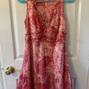 Emerald Sundae Red and Pink Dress